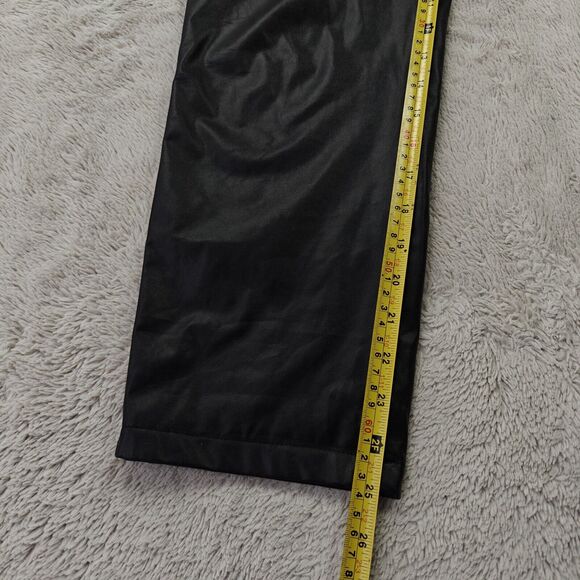 PrettyLittleThing Faux Leather Pants Women's 4 US Black High Waist Straight Leg - Picture 9 of 10